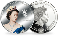 Monnaie argentée « Jubilé 2022 de la Reine Elisabeth II d’Angleterre » 